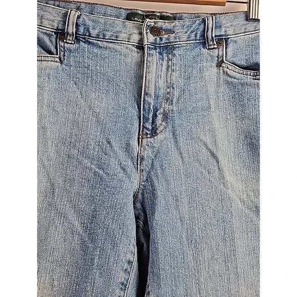 Lauren Jeans Co Cropped Light Wash Denim Womens Capri Size 12 LRL Ralph Lauren - Picture 2 of 11